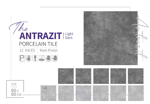 تصویر 1 از سرامیک پرسلان 80×80 ANTRAZIT + خرید